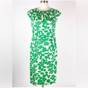 Boden Green and White Sheath Midi Dress
